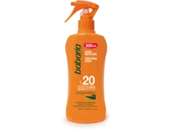 Protector Solar BABARIA Spray Acelerador Bronzeado Resistente Água Aloe Vera SPF 20 (300 ml)