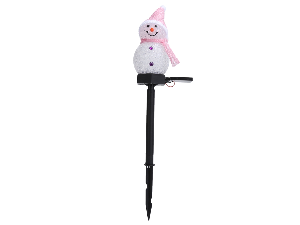 Rebe-lámpara Led De Muñeco De Nieve Solar Para Jardín Paisaje Cesped Camino Decorativa Navideña Rosa
