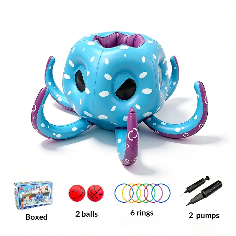 Juego de pulpo inflable para lanzar. Ideal para juegos multijugador en fiestas en la piscina. Czhhmart