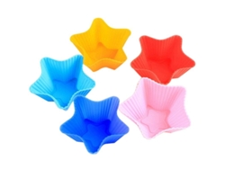 Farfi 5 Piezas Moldes De Silicona Antiadherentes Formas Geométricas Para Hornear Magdalenas En Cocina 5 Piezas Estrella