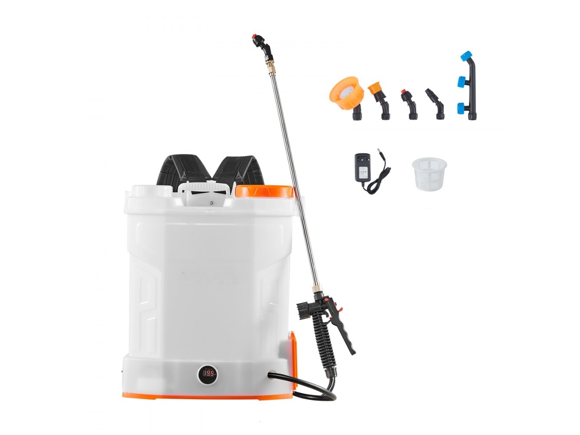 Pulverizador de mochila eléctrico de 12L con batería extraíble, presión ajustable y 5 boquillas Tekmaquinas