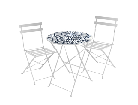 Mesa Y Sillas Jardin + 2 Sillas Plegables Terraza URBAN LIVING (80x46x42cm)