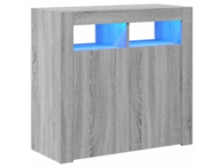 Aparador con luces LED 80x35x75 cm Gris Sonoma MAISON EXCLUSIVE