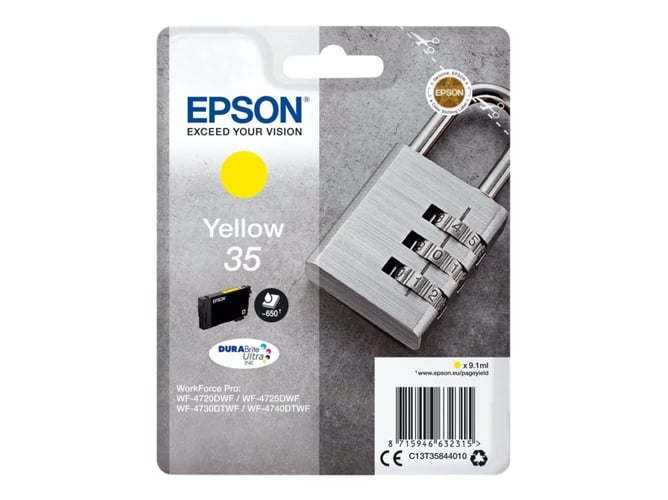 Cartucho de tinta original EPSON 35, Candado 9,1 ml , Amarillo, C13T35844020, T3584