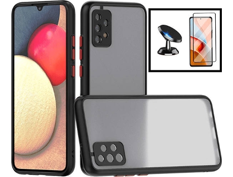 Carcasa + Protector + Soporte Samsung Galaxy A52 PHONECARE Anti Choque Negro 6020
