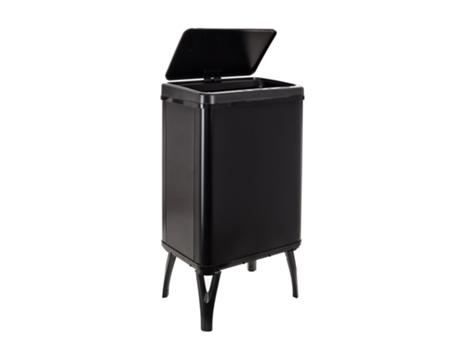 Cubo de Basura Inteligente de 40L WELLHOME con Apertura Automática y Contacto Manual, Negro, 35,5x26x71,5cm