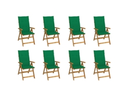 Sillas de jardín plegables DKD Home Decor de 8 piezas con cojines, madera maciza de acacia