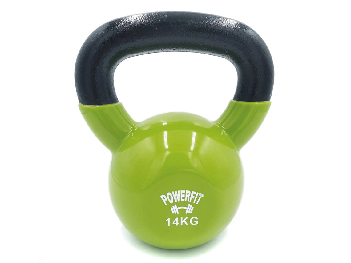 Kettlebell POWERFIT Vinyl Dipping Verde (14 kg)