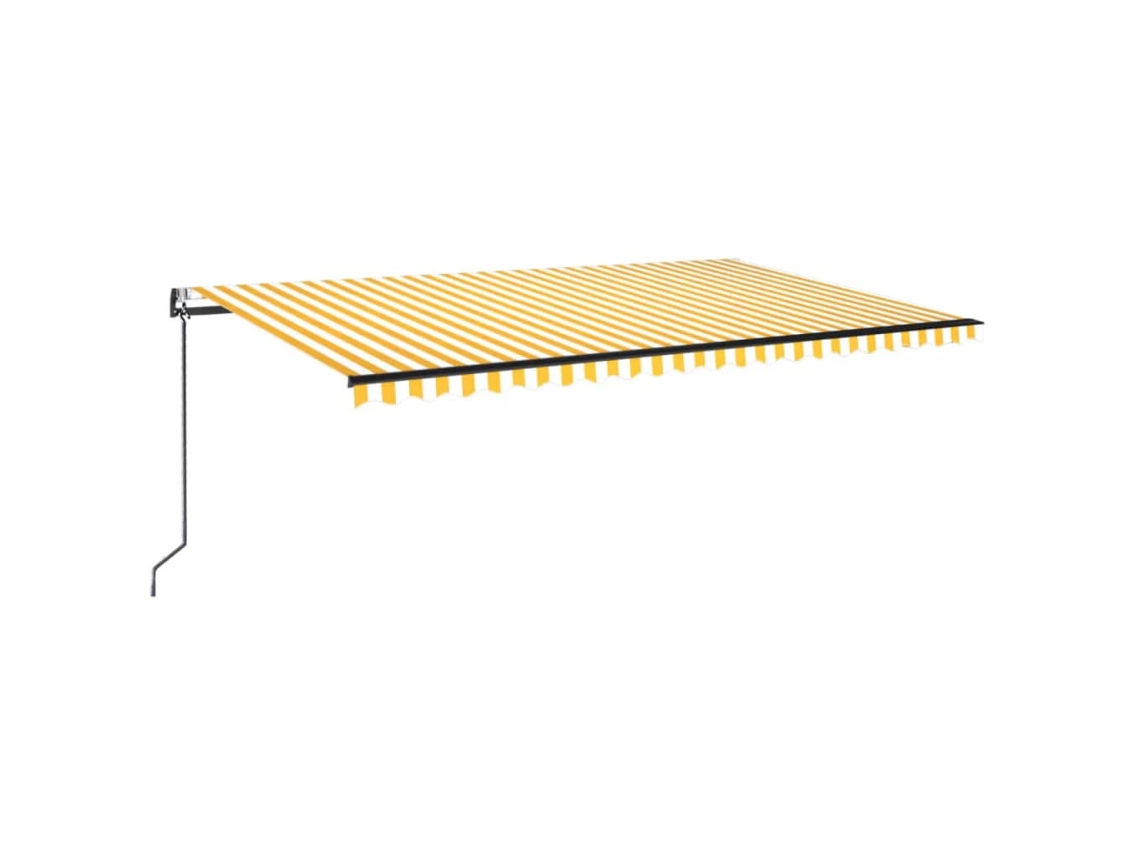 Maison Exclusive - Toldo Automático Led Sensor De Viento Amarillo Blanco 500x350cm