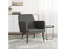Silla con Apoyabrazos 61X78X80 cm de Cuero Sintético Color Gris