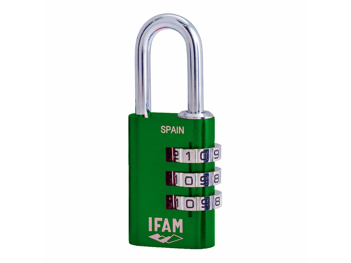 Candado con Codigo IFAM Combi30 Verde Alumínio Acero Cromado 3 Cm