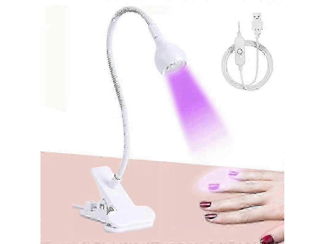 Lâmpadas De Cura Uv Para Unhas, Gel Uv Gooseneck Nail Lamp 3w 5v Gel Nail Polish Uv Light Com Clipe De Lâmpada Secador De Unhas Profissional Para
