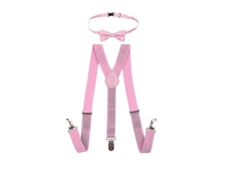 2026-corbata De Lazo Y Tirantes Elásticos Ajustables Para Niños Wbk 65 Cm (7-11 Años) Rosa Claro