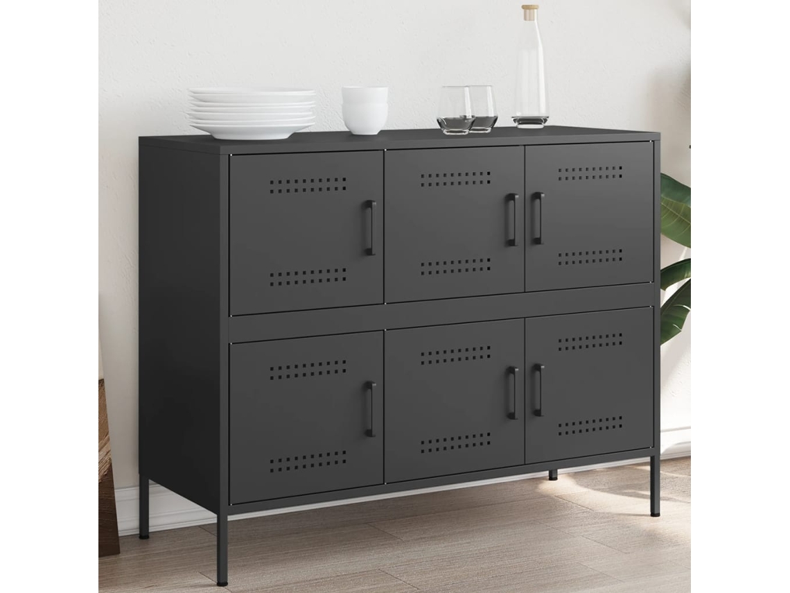 Aparador Acero Negro 100,5x39x79 Cm