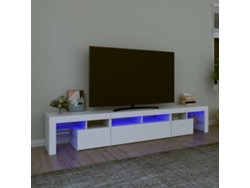 Estantería/Mueble de TV con luces Led 230X36,5X40 Cm Blanco