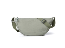 (Grande, verde guisante) Bolso de tela lavada con pliegues, estilo dumpling, bolso de hombro sencillo y ligero con cordón ajustable.