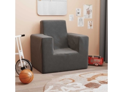 Sofá Para Niños | Sofá Infantil Felpa Suave Gris Antracita Wsd386842