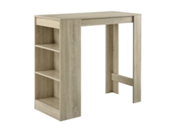 Mesa de bar Kouvola con 3 estantes aglomerado 110 x 50 x 103 cm - Efecto roble [EN.CASA]