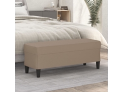 LOVELY HOME Taburete Banco 100X35X41 Cm Cuero Artificial Color Cappuccino