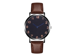 Reloj De Pulsera Zhoulianfa Para Hombre, De Piel Sintética, Con Movimiento De Cuarzo Y Manecillas Azules (marrón Oscuro).