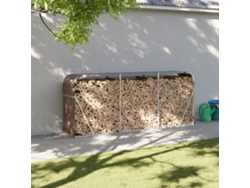 Leñero de acero galvanizado marrón de 234 x 45 x 100 cm LOVELY HOME