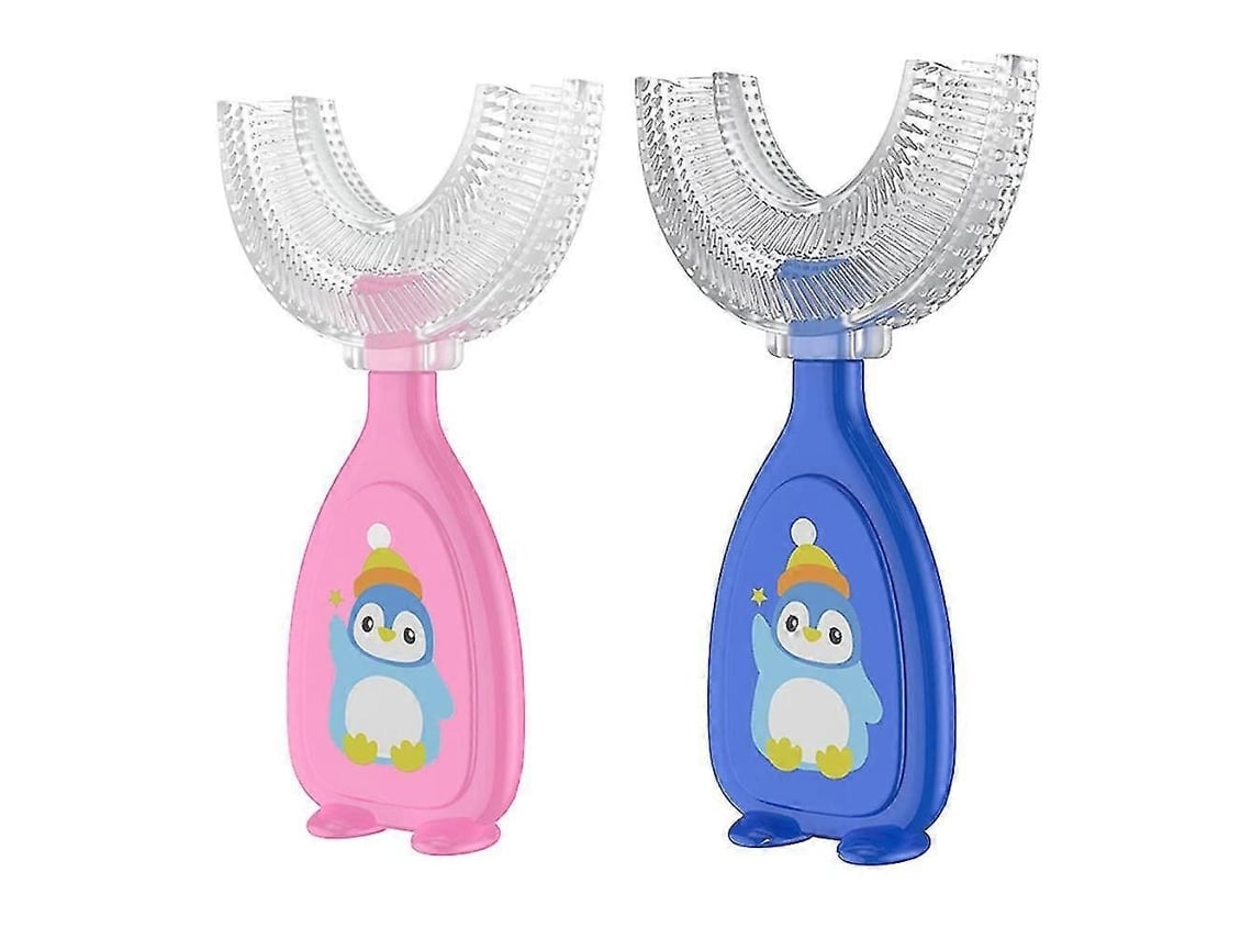 Cepillo de dientes 360° para una limpieza dental completa, cabezal de silicona suave, forma de U, ideal para blanquear los dientes de los niños, adecuado