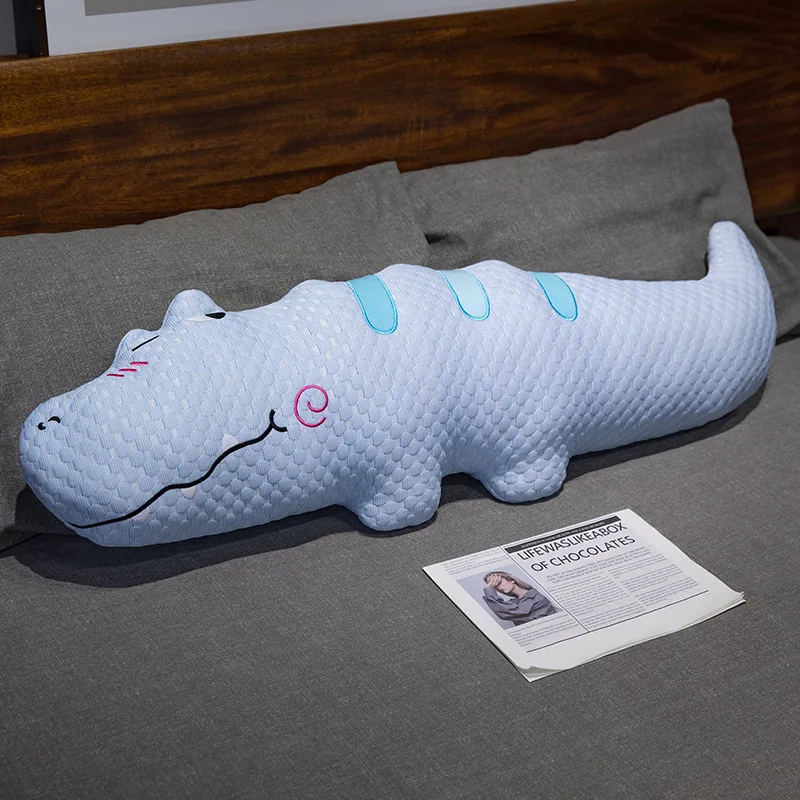 (azul 110cm) Cojín Largo Transpirable Para Sofá Con Diseño De Cocodrilo Y Perlas De Hielo Para Adultos