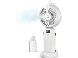 Ventilador portátil, mini ventilador de mano con rociador de agua, batería recargable de 3000 mAh, ventilador de niebla, 5 velocidades, plegable a 90°.