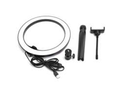 Luz De Relleno Para Teléfono (luz De Relleno Para Transmisión En Vivo) Luz De Relleno Para Teléfono Móvil De 26 Cm Con Clip Para Teléfono Y Trípode Versión Plástica