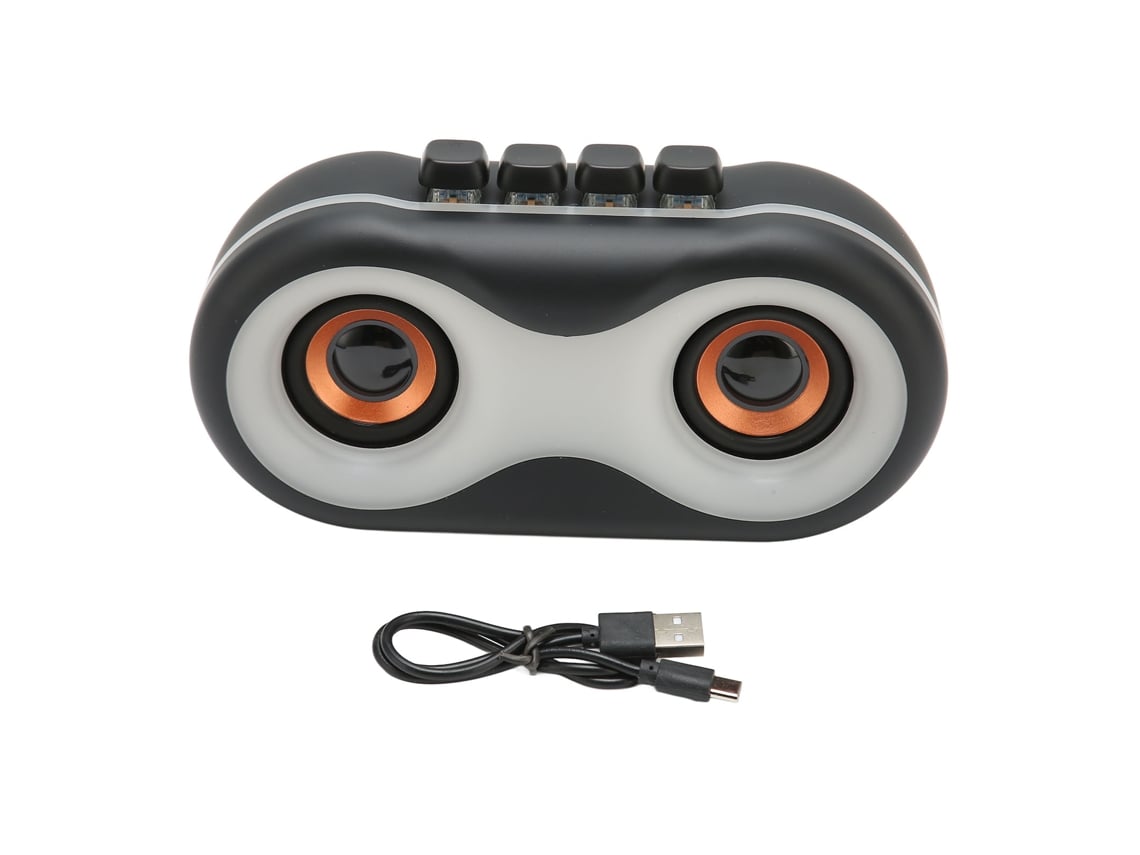 Caixa De Som Bluetooth Portátil Mini Com Luzes Rgb Subwoofer Sem Fio Duplo Para Exterior Preto