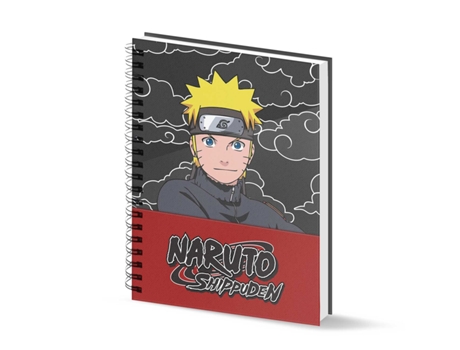 Naruto Clouds Cuaderno A4 Papel Cuadriculado, Negro