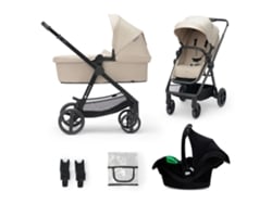 Cochecito de bebé multifuncional 3 en1 KINDERKRAFT Newly + Mink PRO (Beige)
