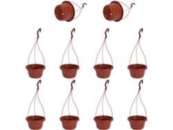 10 Macetas Colgantes De Plástico Con Práctico Sistema Para Colgar, Ideales Para Balcón Y Escritorio. Diseño Sencillo