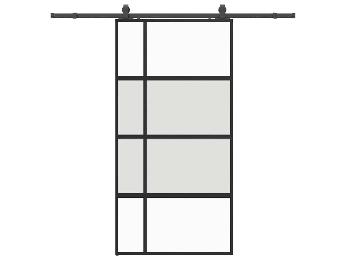 Puerta Corrediza Vidaxl Negro Cristal