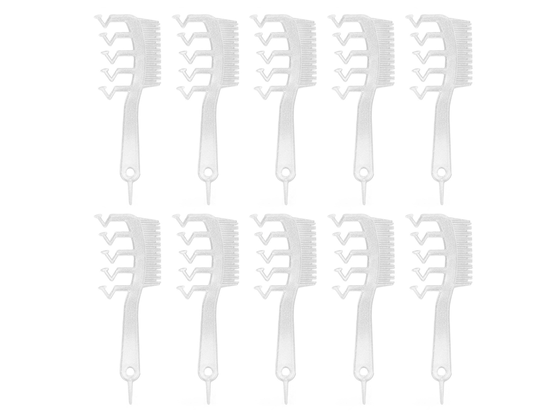 10 Peines De Dientes Anchos En Forma De Z, Plateados Brillantes, Con Dos Lados Para Peinar Y Separar El Cabello.