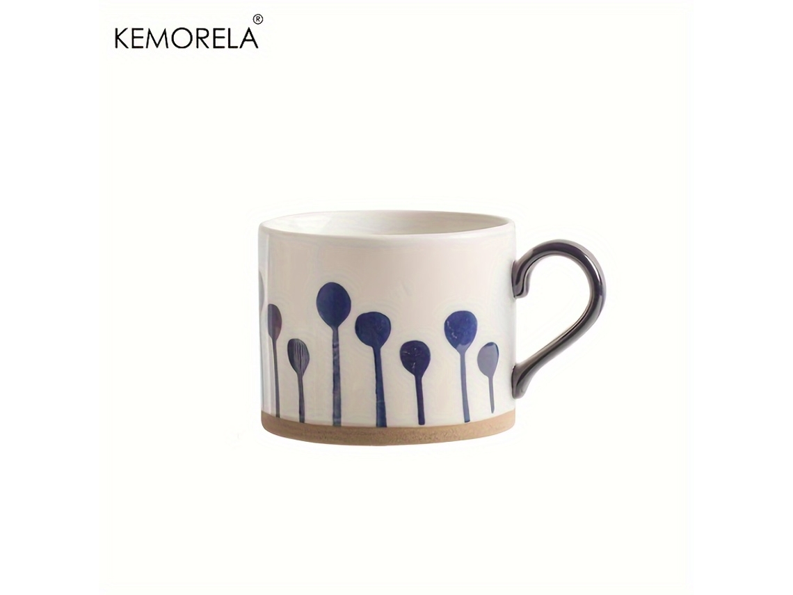 Caneca de Café Nórdica de Cerâmica, 450 Ml, Alça Retrô, Grande Capacidade MDUG (estilo B)