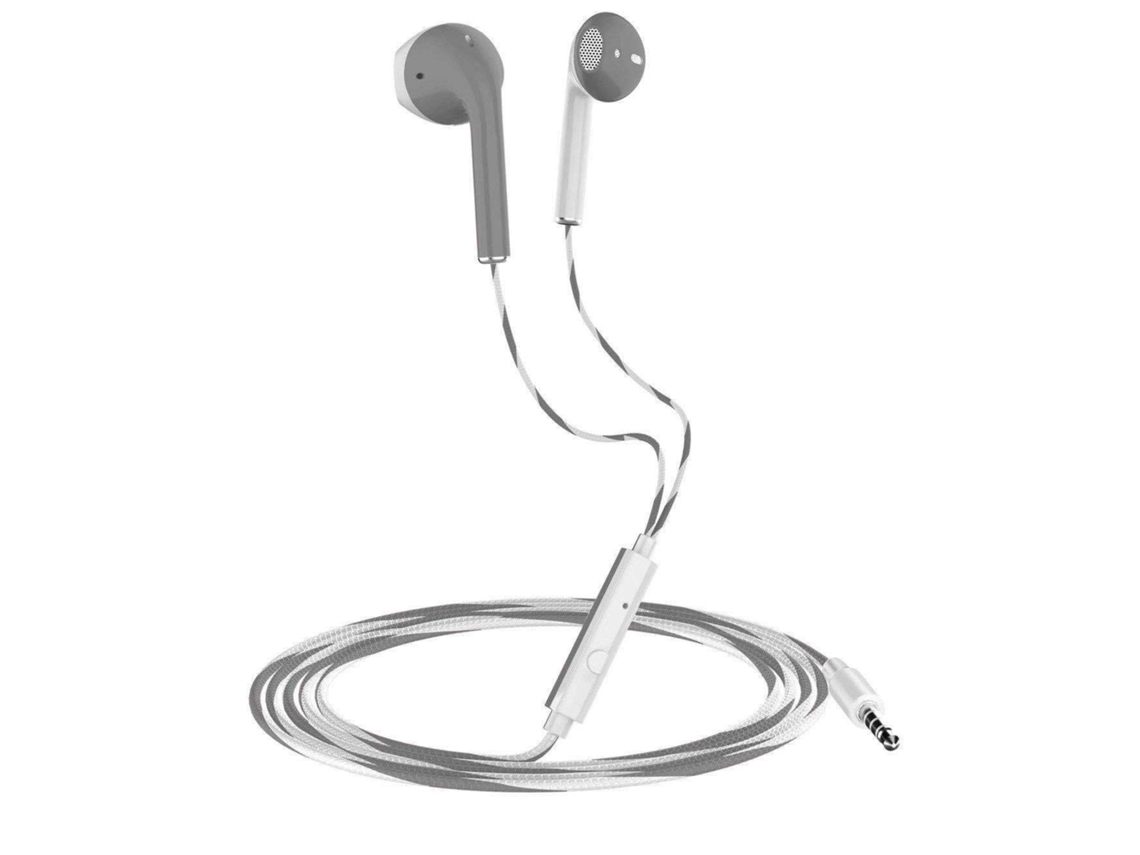 Auriculares Inalámbricos De 3,5 Mm (gris-blanco) Con Graves Estéreo Y Micrófono