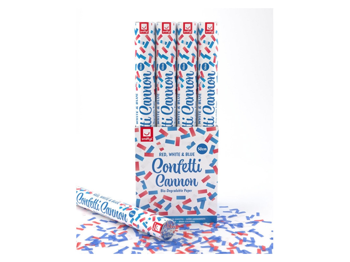 Confettis SMIFFY'S Cañón Union Jack - Reino Unido Biodegradable 50 Cm