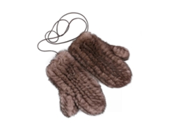 Guantes de lana de conejo de punto cálidos y lujosos para mujer en invierno
