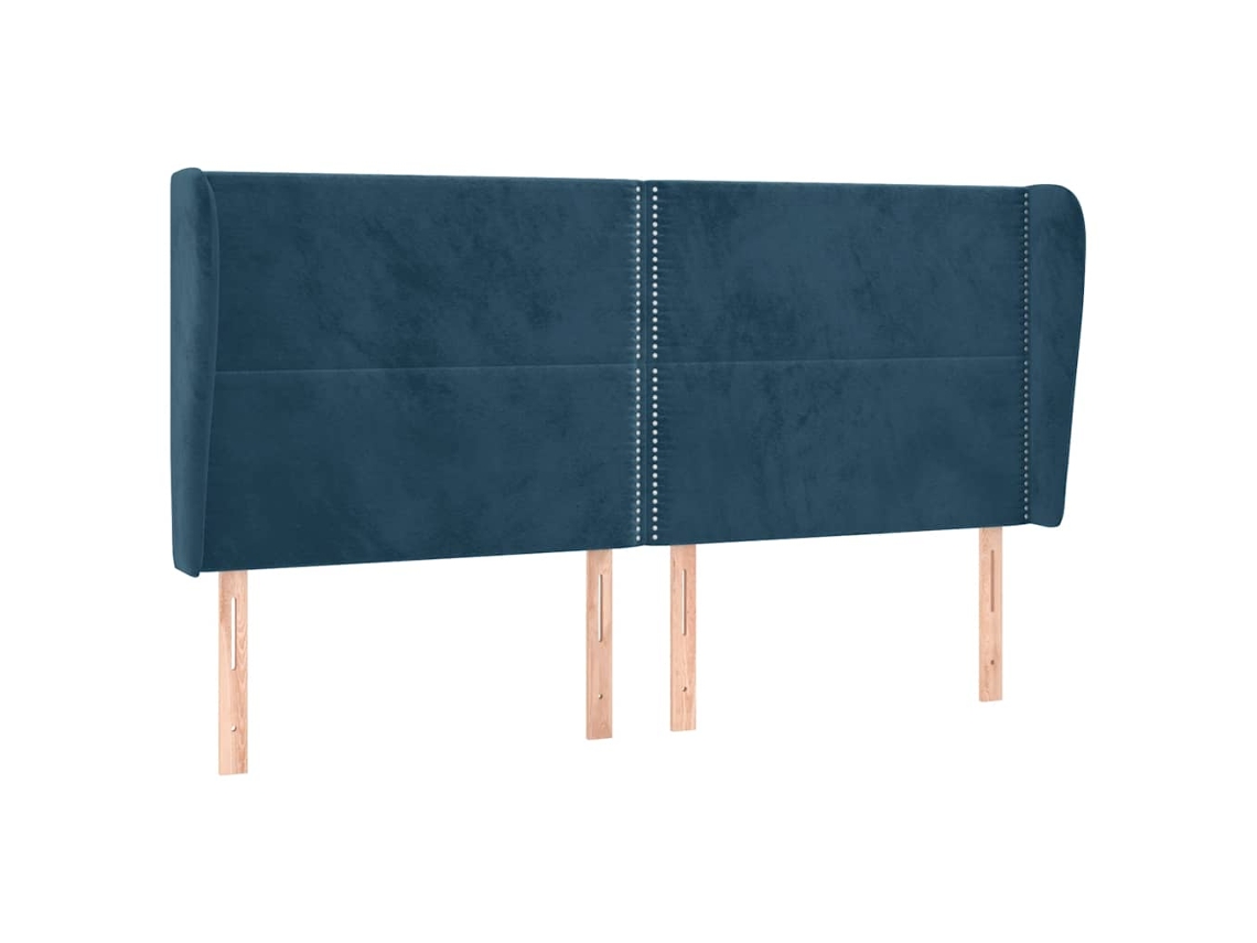 Maison Exclusive - Cabecero Con Orejas De Terciopelo Azul Oscuro 163x23x118/128 Cm
