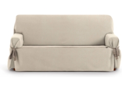 Funda de Sofá 2 Plazas EYSA Mid con Lazos (110 x 70 x 180 cm - Poliéster y Algodón - Crudo)
