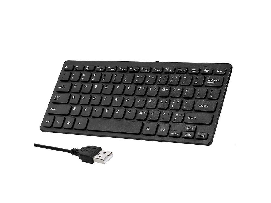 Miniteclado K 1000 con 78 teclas, con cable y alimentación USB, color chocolate, para portátil de oficina Everley891 (negro)