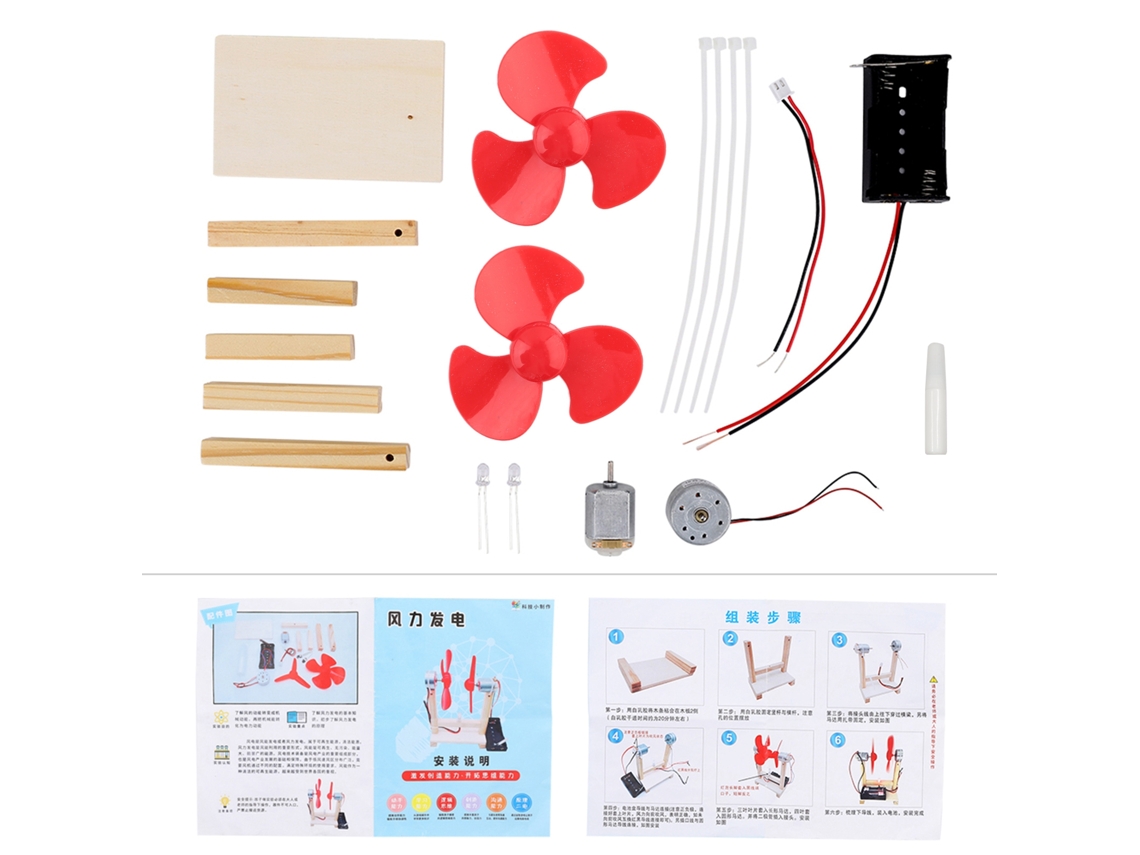 Kit De Generador Eólico Diy Para Niños Juguete Educativo 1.5v Kit De Generador De Energía Único