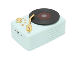 Altavoz estéreo Bluetooth Yunzii con carga USB, diseño retro, tocadiscos, mini altavoz inalámbrico portátil para uso doméstico