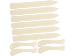 Juego De 10 Herramientas Plegables De Hueso Para Trabajos En Cuero, Herramientas Plegables Rectas Y Curvas.