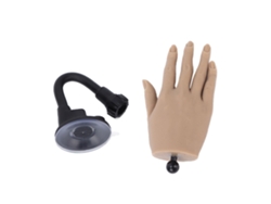Mano postiza de silicona reutilizable para practicar decoración de uñas con soporte, ideal para principiantes, mano derecha.