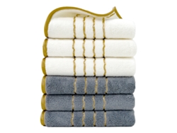 Toallas De Forro Polar Coral, Paquete De 6 Unidades, Tamaño 34*74 Cm, Suaves Y Absorbentes (blancas, Grises) Czhhmart