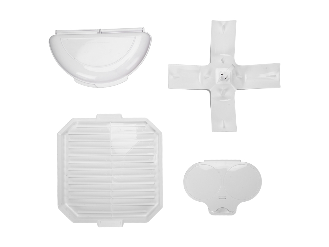 Juego de accesorios para microondas: Bandeja para tocino, cocedor de huevos, rejilla para patatas (sin marca)
