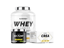 Programa de aumento de masa muscular seca confirmado 100 Whey Proteine Advanced 2kg Banana Split No Pump Xtreme Mojito Cré Superset Nutrition