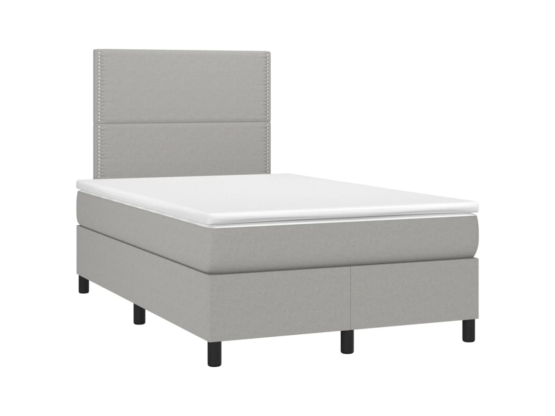 Maison Exclusive - Cama Box Spring Con Colchón Tela Gris Claro 120x190 Cm